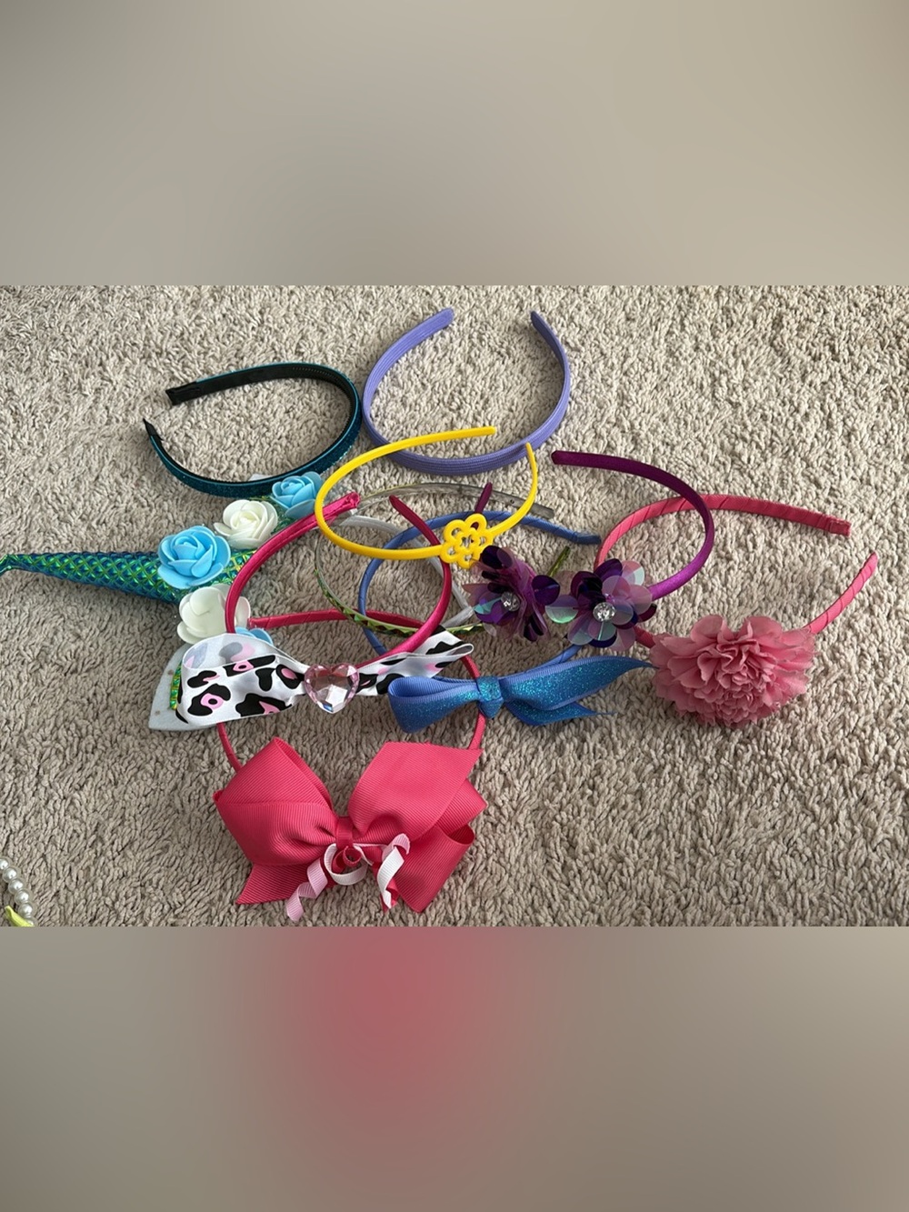 Assorted Girls' Decorative Headband Pack - Pink, Purple, Yellow, Blue & White